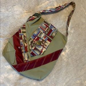 Purse with vintage tie details